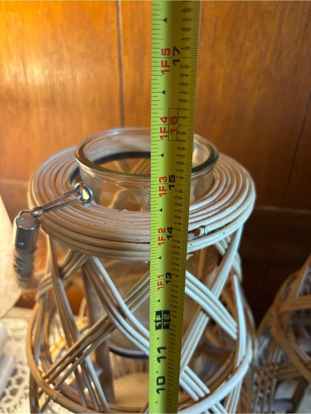 Boho - modern farmhouse - coastal Sienna Tonga bamboo woven hurricane lanterns
